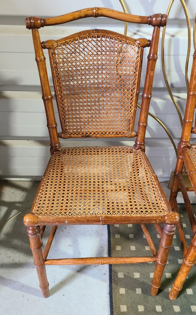 CHAISES FACON BAMBOU ET CANNAGE 1900