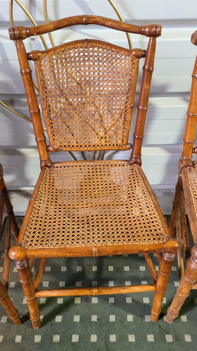 CHAISES FACON BAMBOU ET CANNAGE 1900