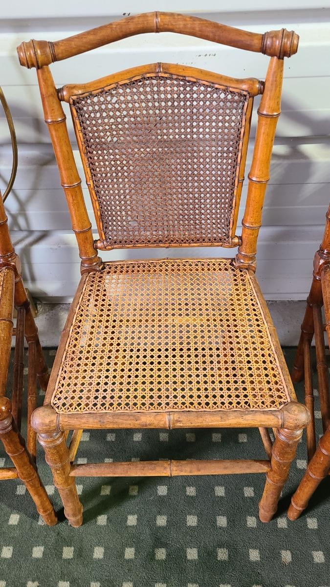 CHAISES FACON BAMBOU ET CANNAGE 1900