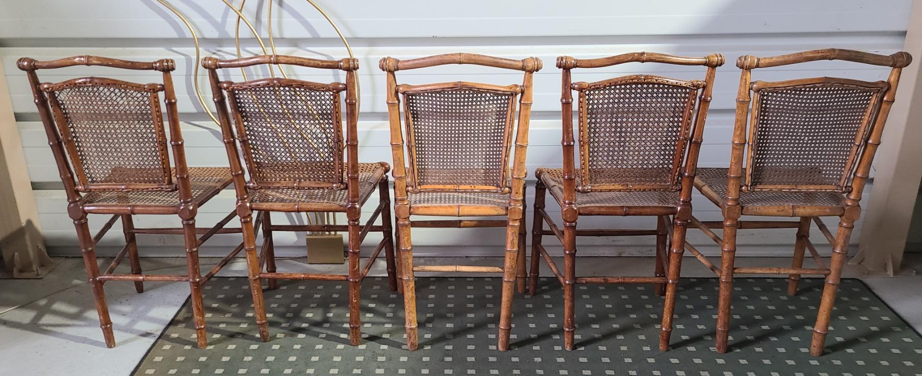 CHAISES FACON BAMBOU ET CANNAGE 1900