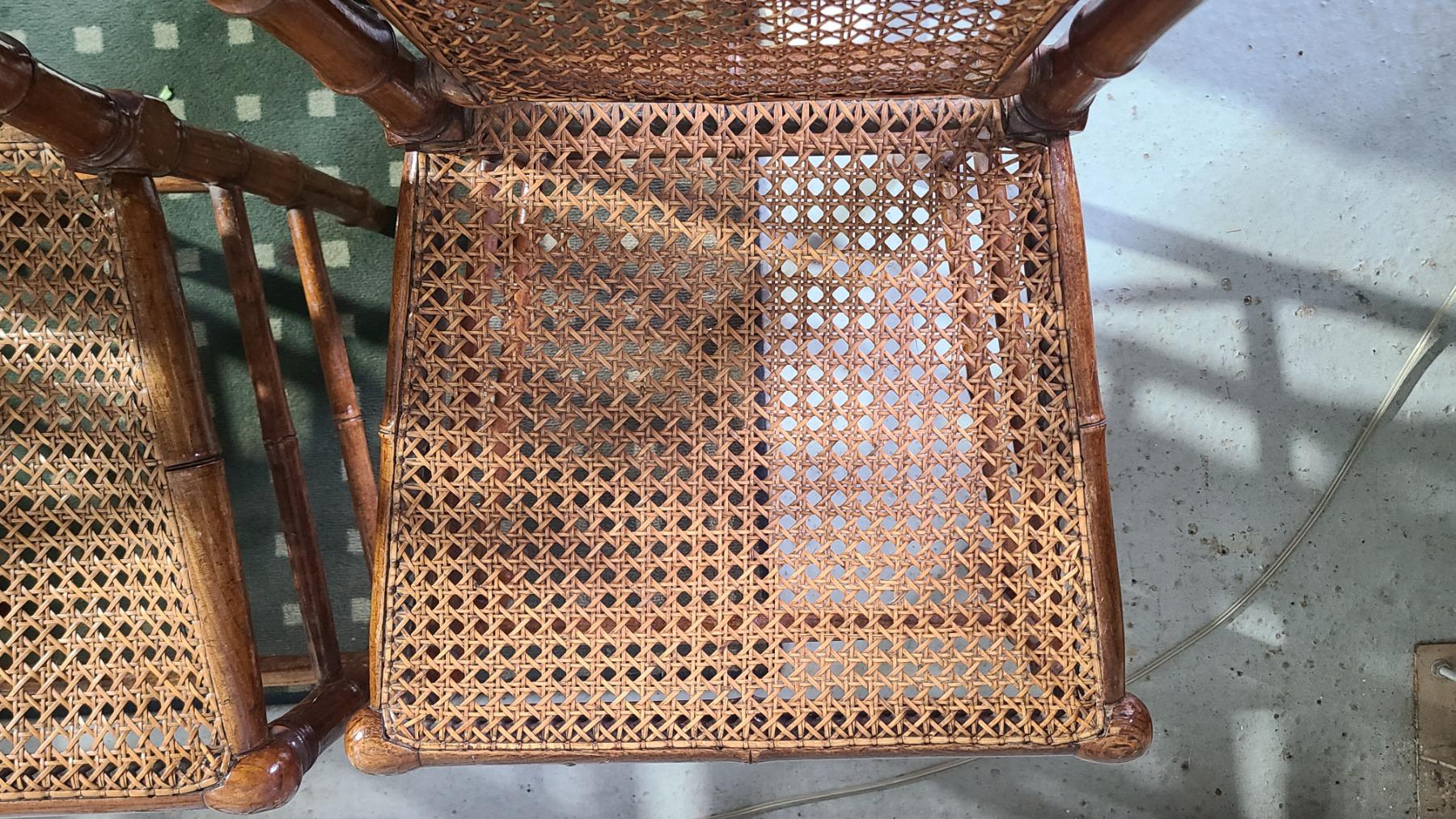 CHAISES FACON BAMBOU ET CANNAGE 1900