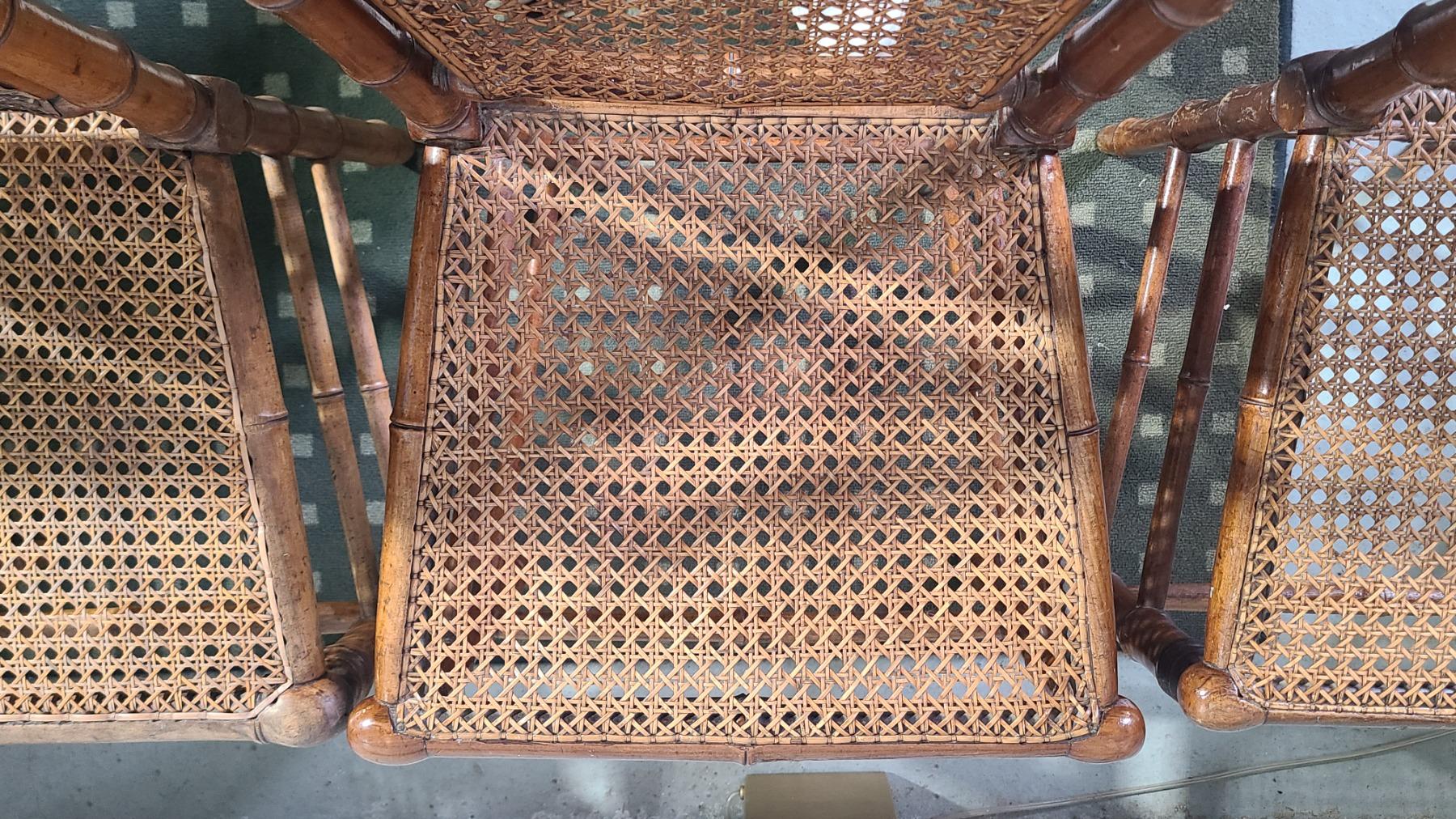 CHAISES FACON BAMBOU ET CANNAGE 1900