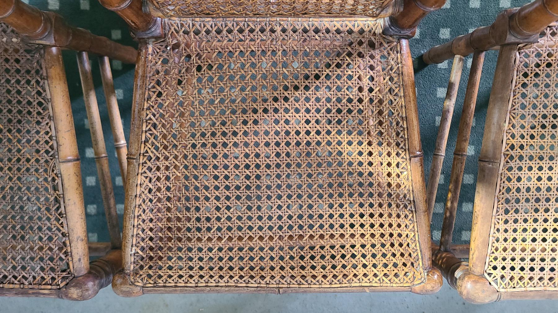 CHAISES FACON BAMBOU ET CANNAGE 1900