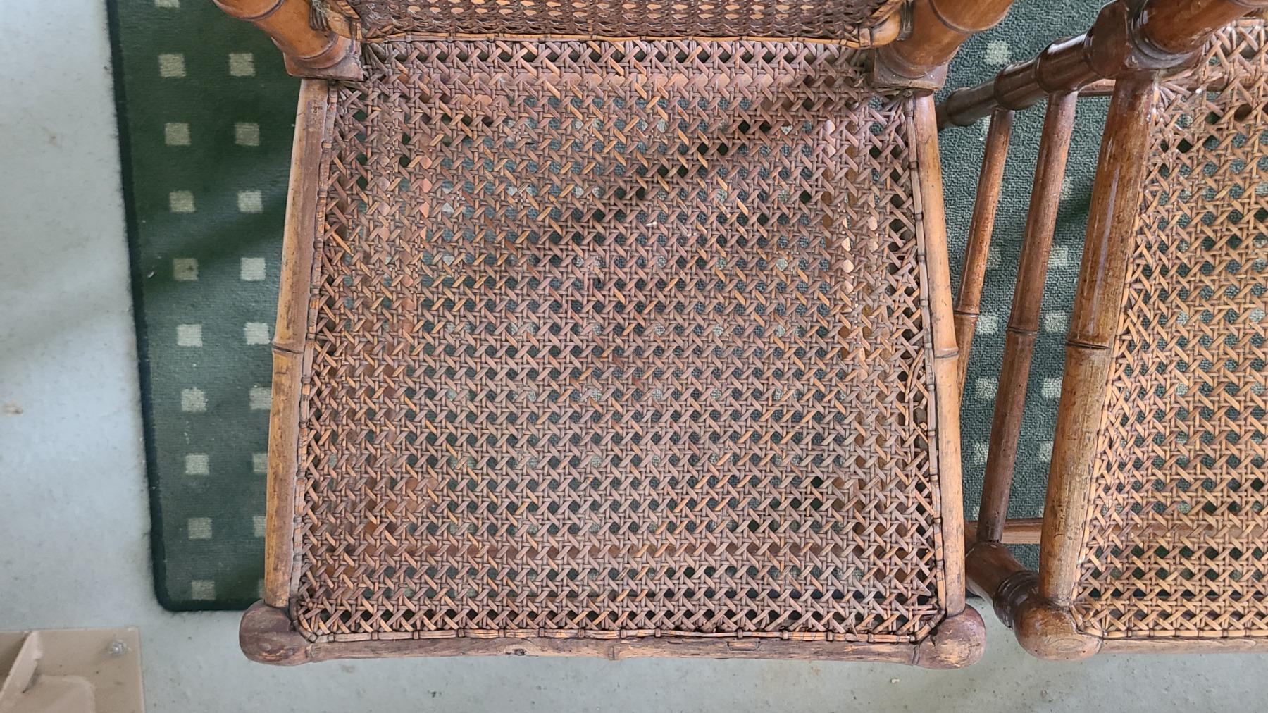 CHAISES FACON BAMBOU ET CANNAGE 1900