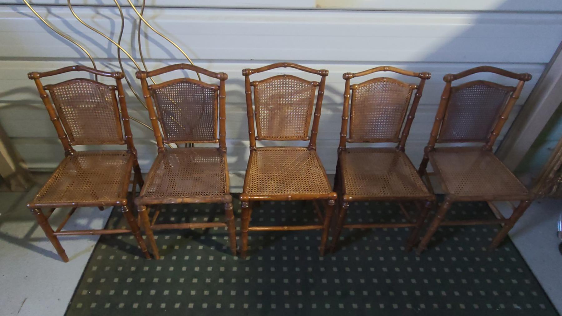 CHAISES FACON BAMBOU ET CANNAGE 1900