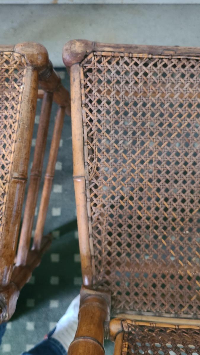 CHAISES FACON BAMBOU ET CANNAGE 1900