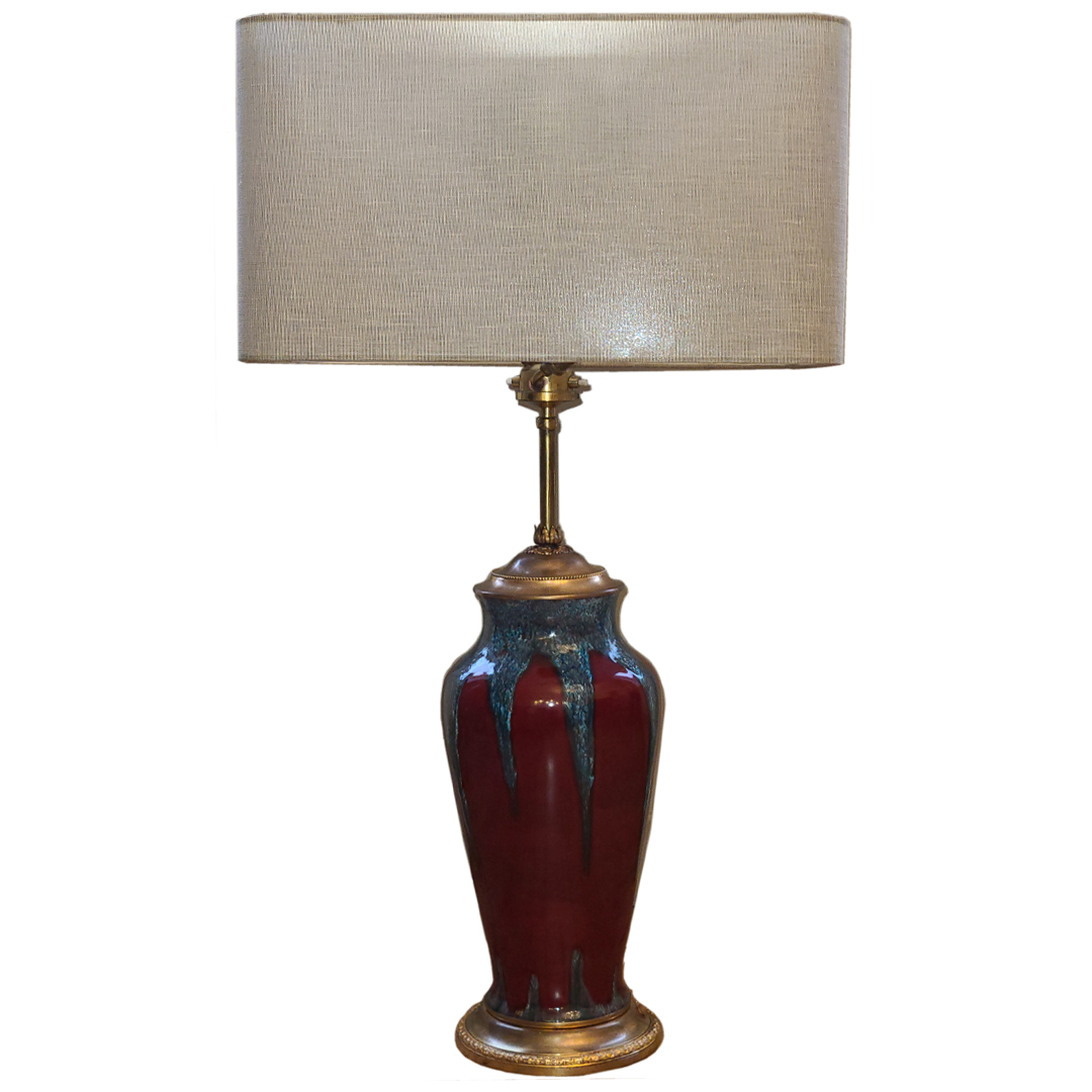 Lampe Grès  1950 Glaçure Rouge