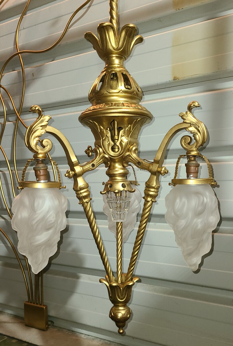 Lanterne Eclairage public bronze XIX Siecle