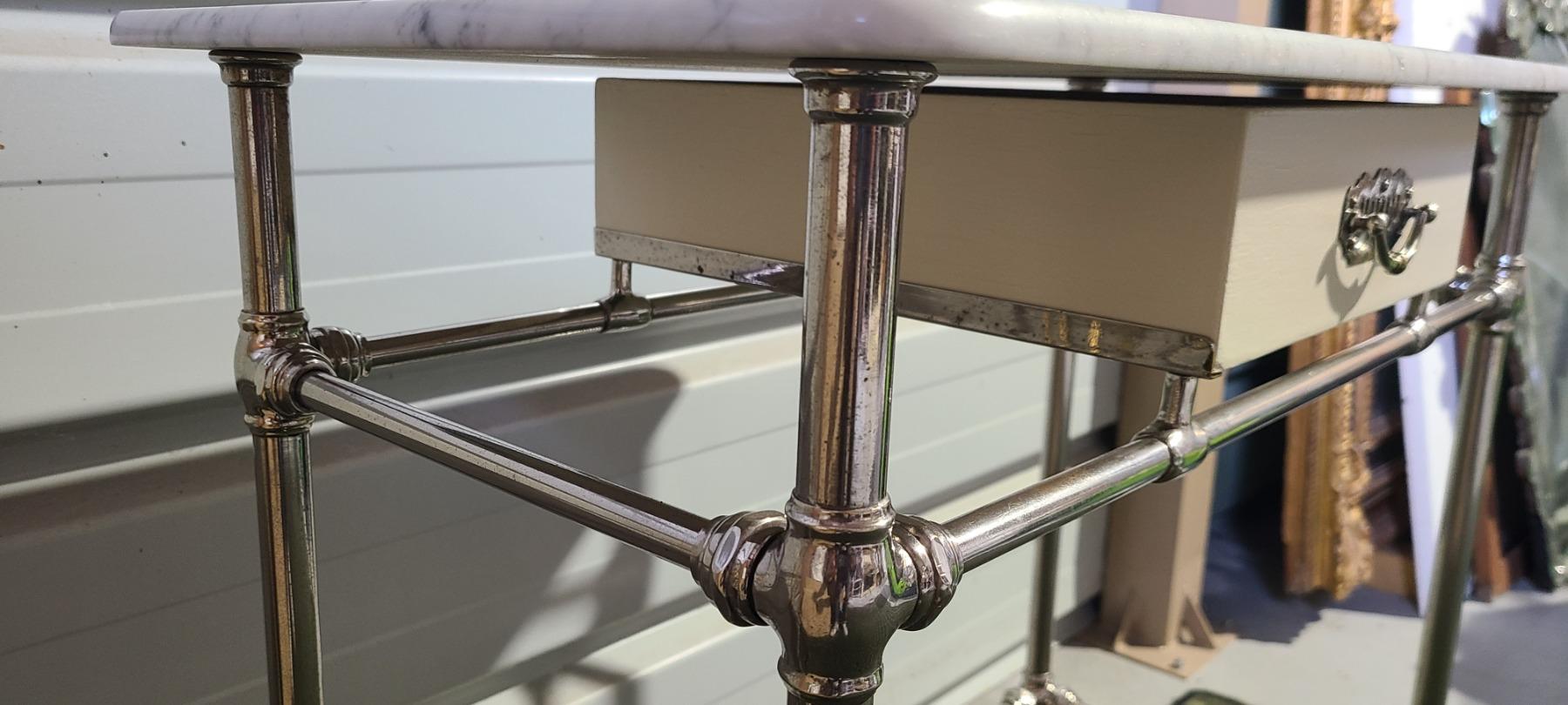 Table De Toilette En Laiton Chrome 1900