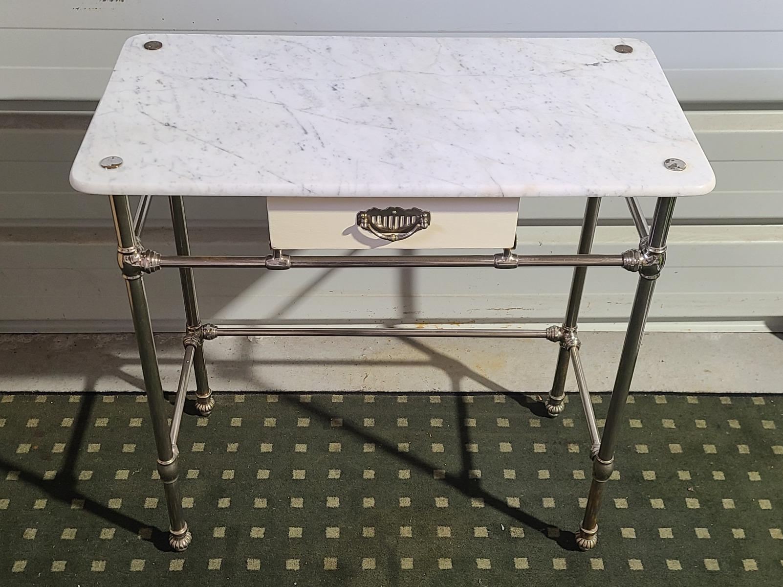 Table De Toilette En Laiton Chrome 1900